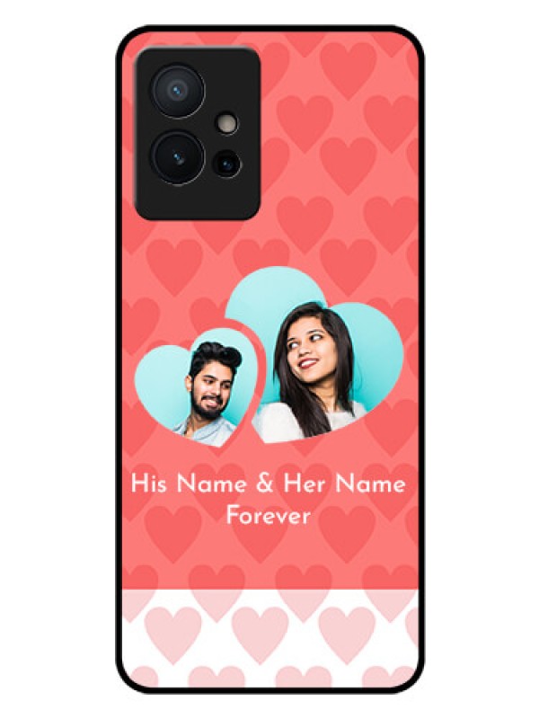 Custom Vivo Y75 5G Personalized Glass Phone Case - Couple Pic Upload Design