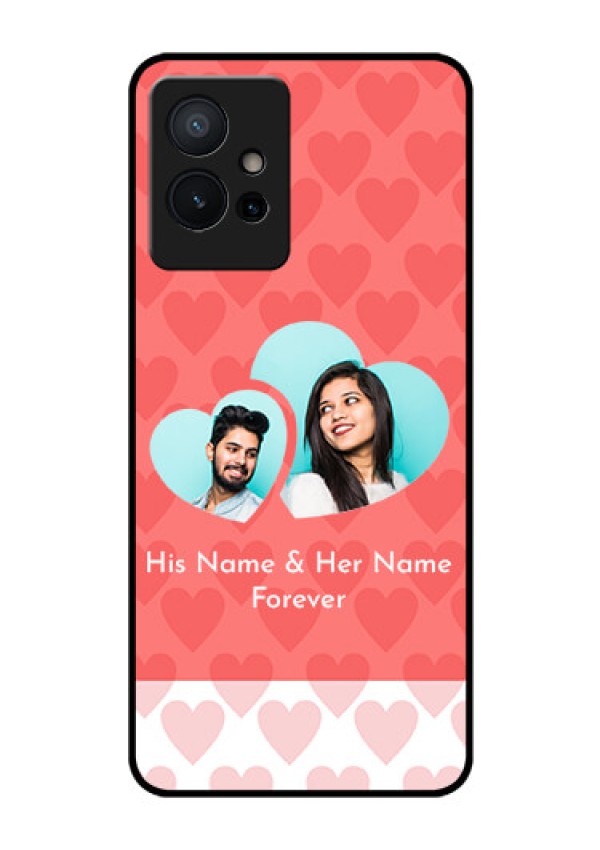 Vivo Y75 5G Personalized Glass Phone Case - Couple Pic Upload Design
