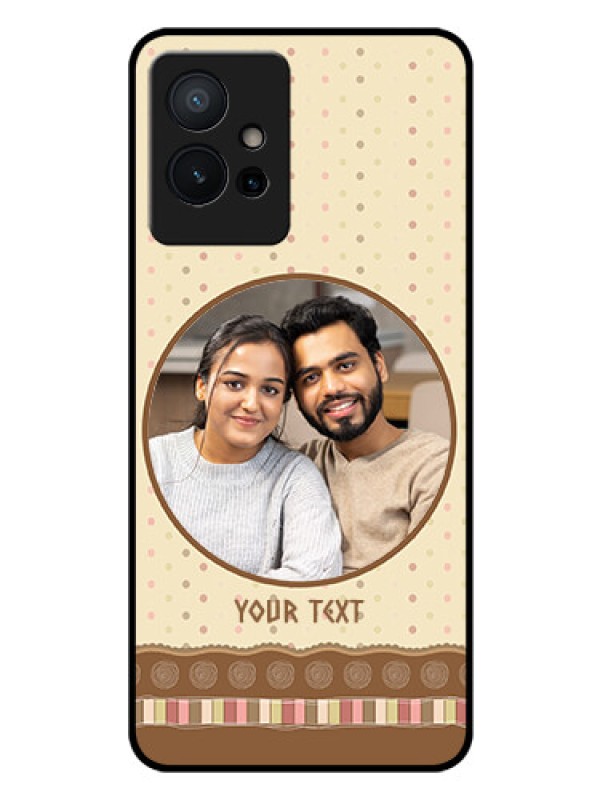 Custom Vivo Y75 5G Custom Glass Mobile Case - Brown Dotted Mobile Case Design
