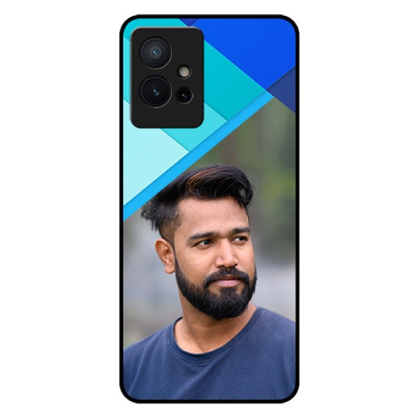 Vivo Y75 5G Custom Glass Phone Case - Blue Pattern Design