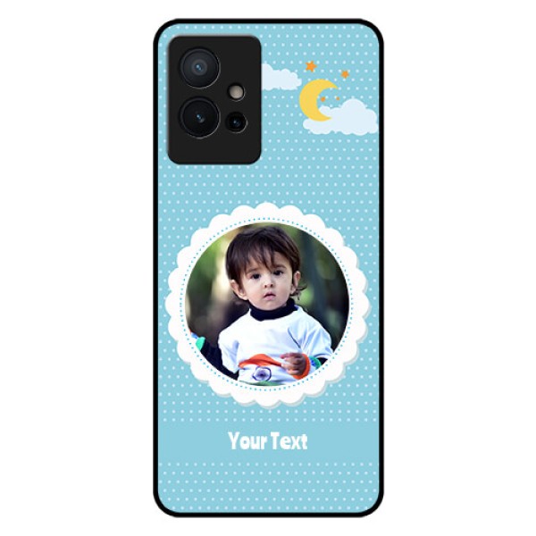 Vivo Y75 5G Personalised Glass Phone Case - Violet Pattern Design