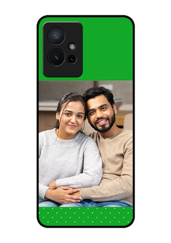 Vivo Y75 5G Personalized Glass Phone Case - Green Pattern Design