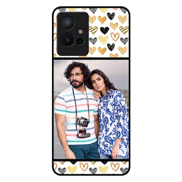 Vivo Y75 5G Photo Printing on Glass Case - Love Symbol Design