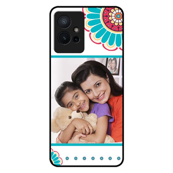 Vivo Y75 5G Custom Glass Phone Case - Flower Design