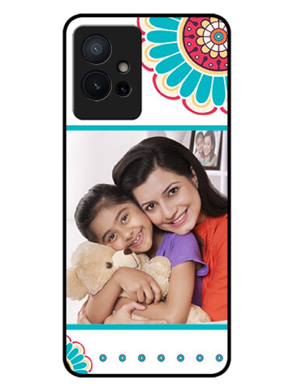 Custom Vivo Y75 5G Custom Glass Phone Case - Flower Design