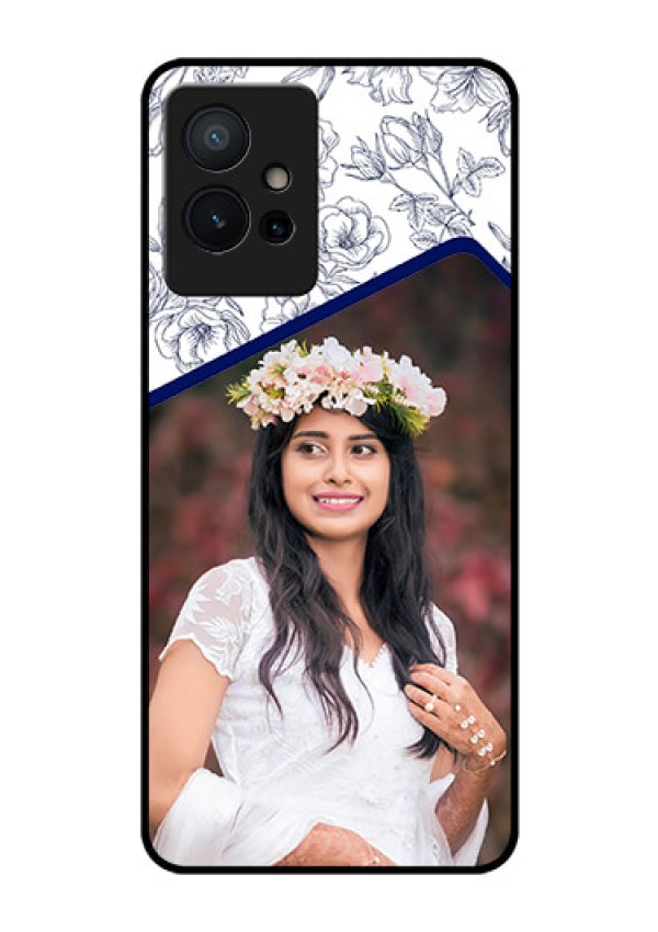 Vivo Y75 5G Personalized Glass Phone Case - Premium Floral Design