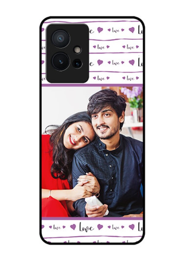 Vivo Y75 5G Custom Glass Mobile Case - Couples Heart Design