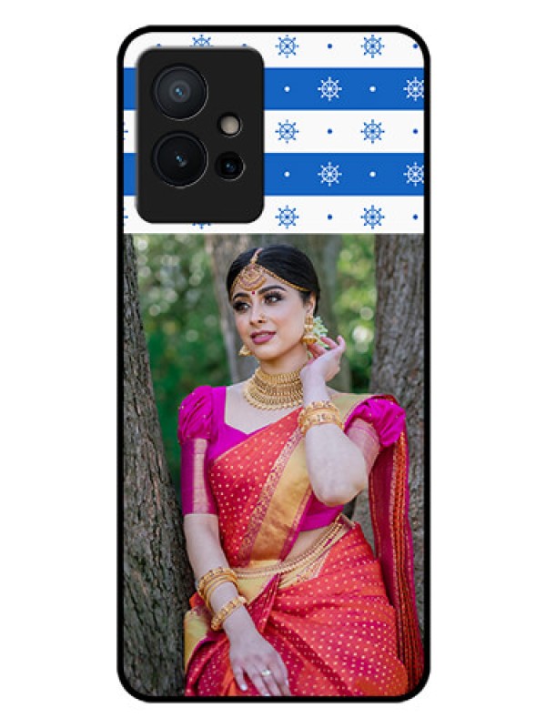Custom Vivo Y75 5G Photo Printing on Glass Case - Snow Pattern Design