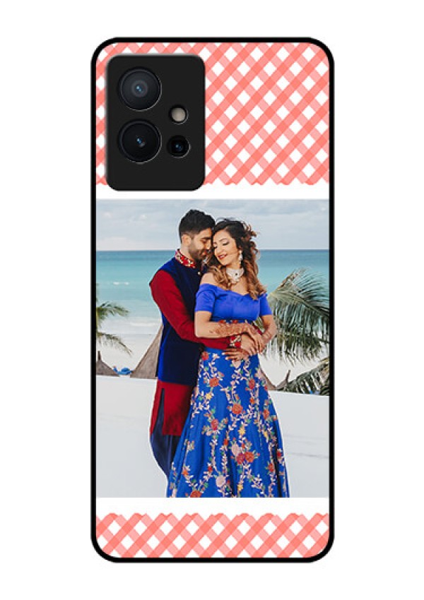 Vivo Y75 5G Personalized Glass Phone Case - Pink Pattern Design