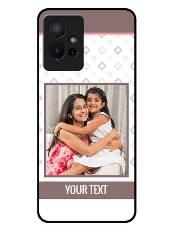 Custom Vivo Y75 5G Photo Printing on Glass Case - Simple Diamond Design