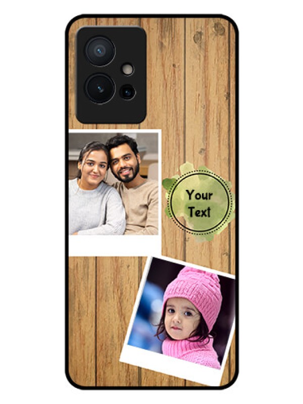 Custom Vivo Y75 5G Custom Glass Phone Case - Wooden Texture Design