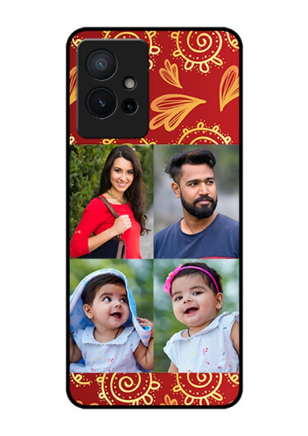 Vivo Y75 5G Photo Printing on Glass Case - 4 Image Traditional Design