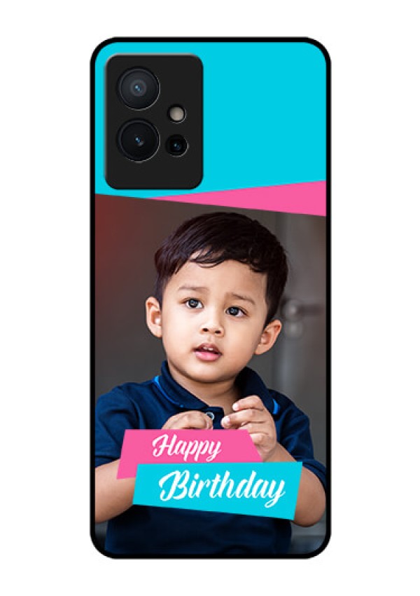 Vivo Y75 5G Personalized Glass Phone Case - Image Holder with 2 Color Design
