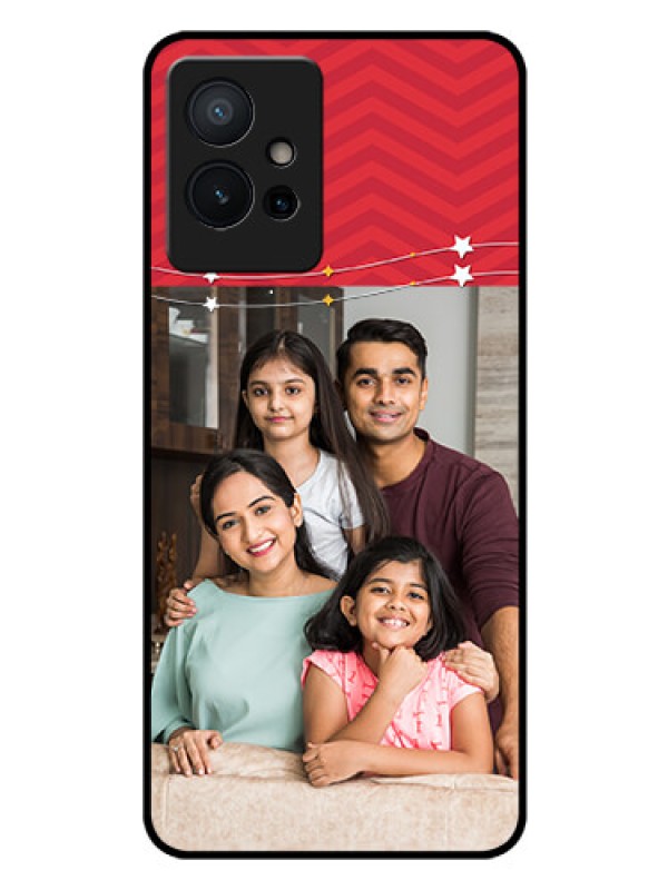 Custom Vivo Y75 5G Personalized Glass Phone Case - Happy Family Design