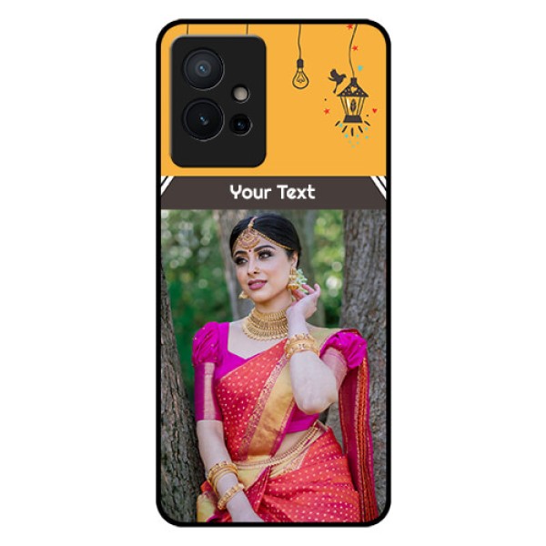 Vivo Y75 5G Custom Glass Mobile Case - with Family Picture and Icons Vivo Y75 5G Custom Glass Mobile Case - with Family Picture and Icons