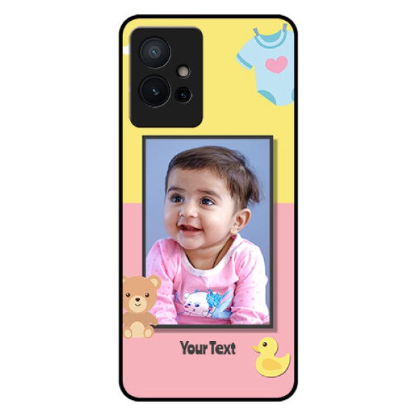 Vivo Y75 5G Photo Printing on Glass Case - Kids 2 Color Design