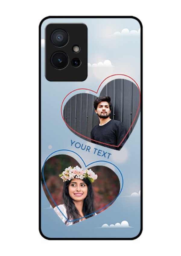Vivo Y75 5G Custom Glass Mobile Case - Blue Color Couple Design