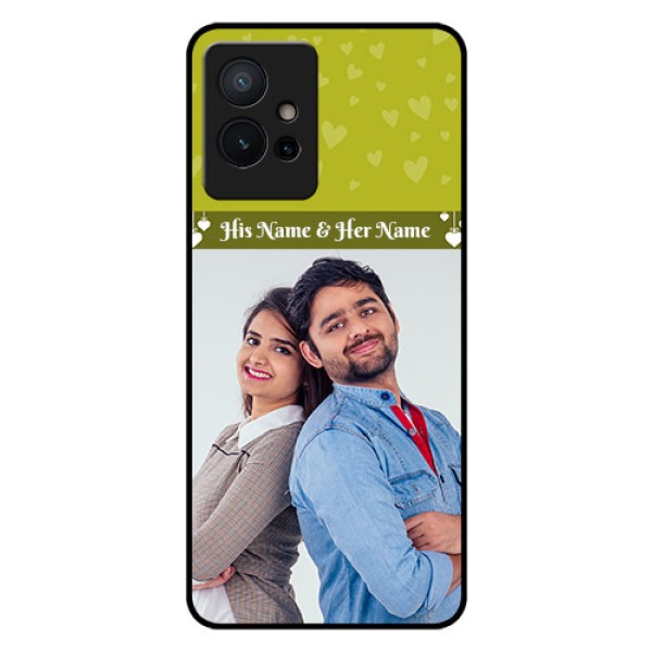 Vivo Y75 5G Custom Glass Phone Case - You & Me Heart Design Vivo Y75 5G Custom Glass Phone Case - You & Me Heart Design