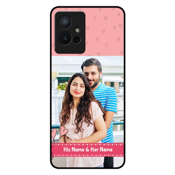 Vivo Y75 5G Personalized Glass Phone Case - Love Design Peach Color Vivo Y75 5G Personalized Glass Phone Case - Love Design Peach Color