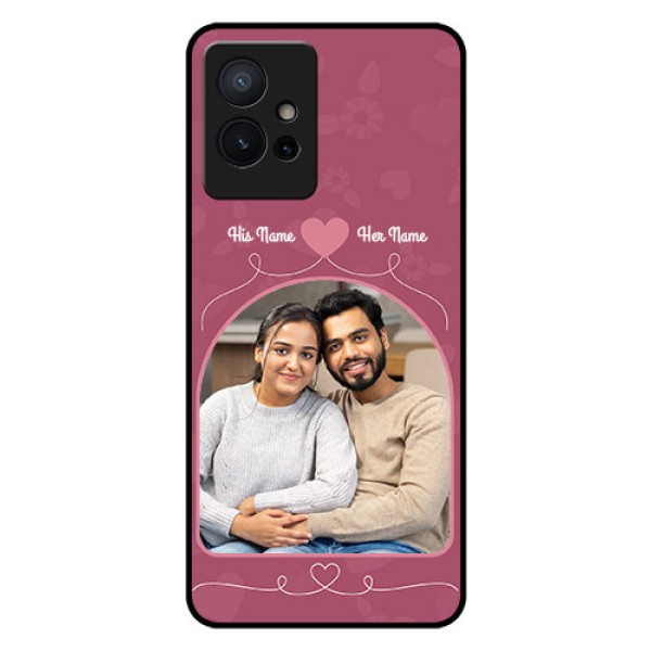 Vivo Y75 5G Photo Printing on Glass Case - Love Floral Design