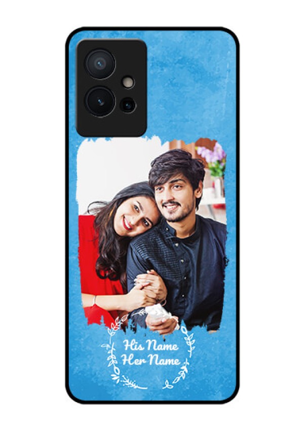 Vivo Y75 5G Custom Glass Phone Case - Blue Color Vintage Design