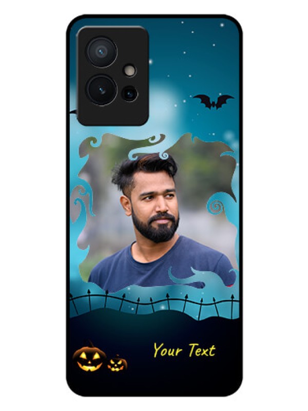 Custom Vivo Y75 5G Custom Glass Phone Case - Halloween frame design