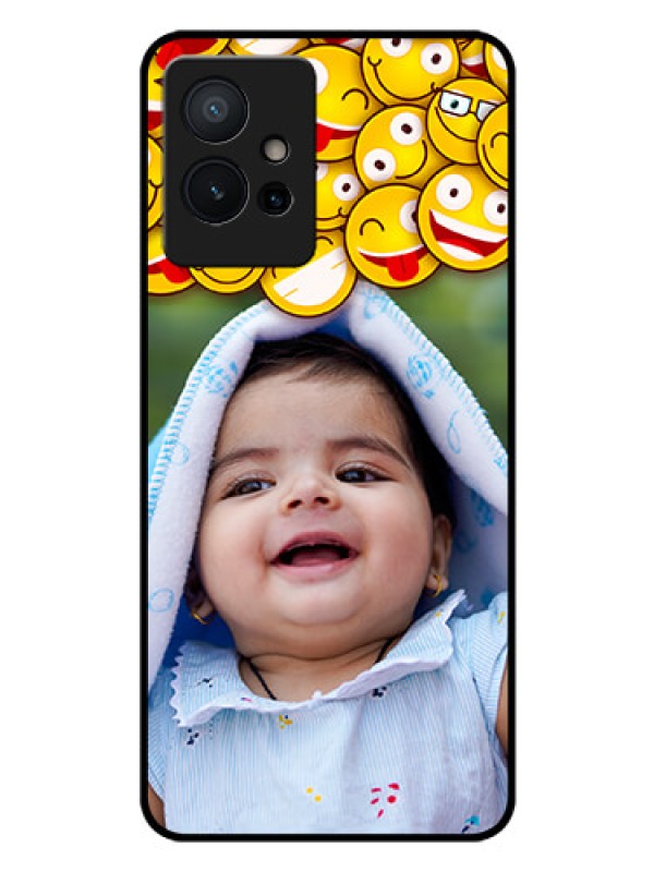 Custom Vivo Y75 5G Custom Glass Mobile Case - with Smiley Emoji Design