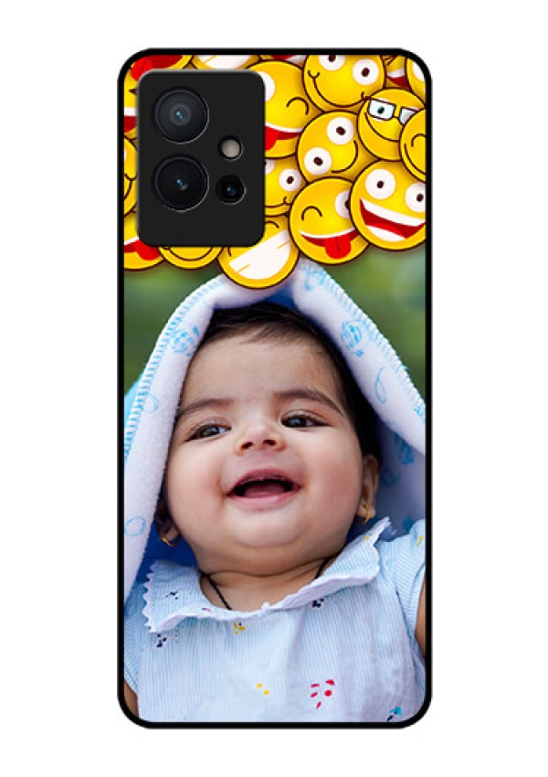Vivo Y75 5G Custom Glass Mobile Case - with Smiley Emoji Design