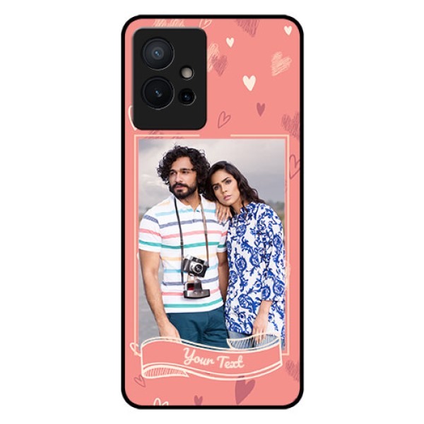 Vivo Y75 5G Custom Glass Phone Case - Love doodle art Design Vivo Y75 5G Custom Glass Phone Case - Love doodle art Design