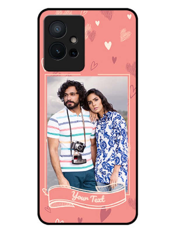 Custom Vivo Y75 5G Custom Glass Phone Case - Love doodle art Design