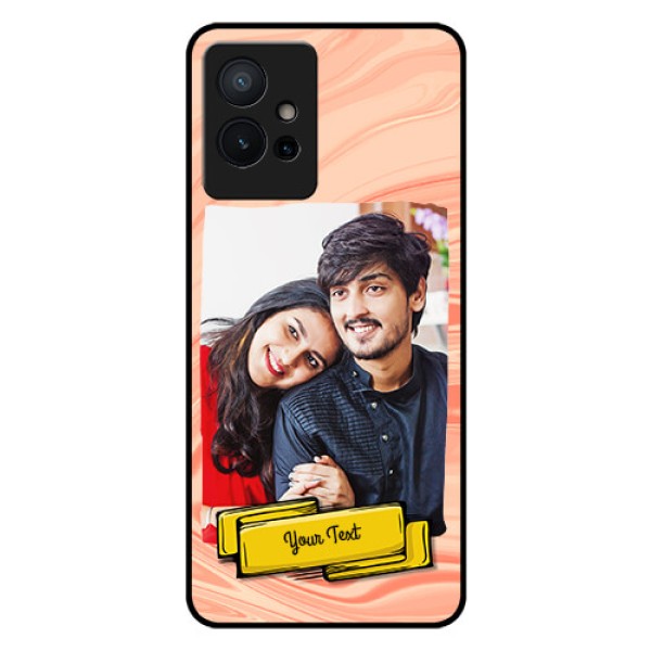 Vivo Y75 5G Personalized Glass Phone Case - Marble Texture Design