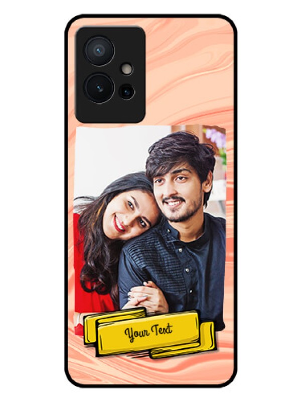 Custom Vivo Y75 5G Personalized Glass Phone Case - Marble Texture Design