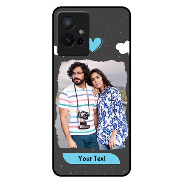 Vivo Y75 5G Custom Glass Phone Case - Splashes with love doodles Design Vivo Y75 5G Custom Glass Phone Case - Splashes with love doodles Design