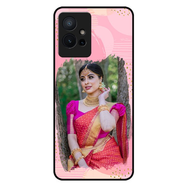 Vivo Y75 5G Personalized Glass Phone Case - Gold Glitter Splash Design