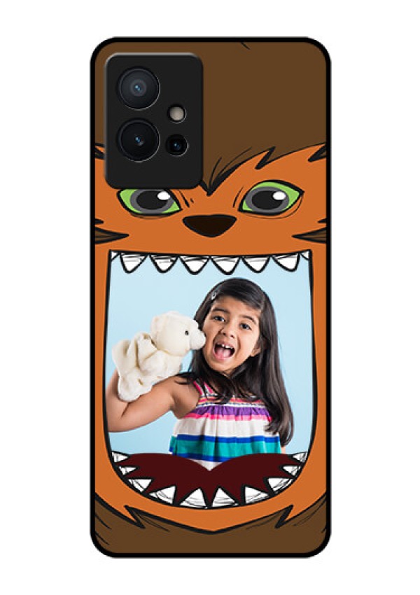 Vivo Y75 5G Photo Printing on Glass Case - Owl Monster Back Case Design