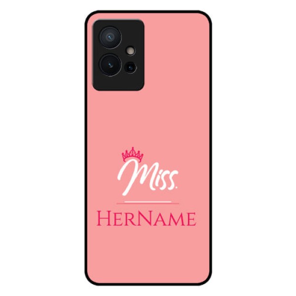 Vivo Y75 5G Custom Glass Phone Case Mrs with Name