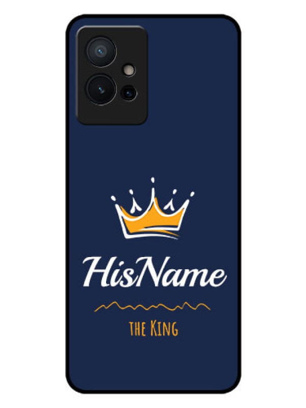 Custom Vivo Y75 5G Glass Phone Case King with Name