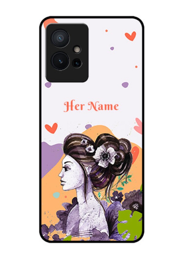 Vivo Y75 5G Personalized Glass Phone Case - Woman And Nature Design