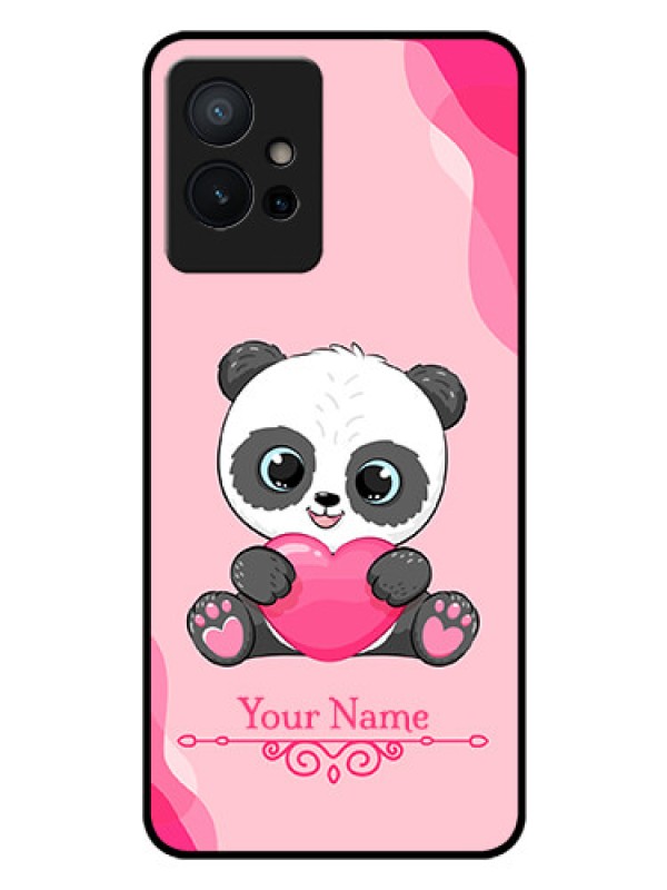 Custom Vivo Y75 5G Custom Glass Mobile Case - Cute Panda Design