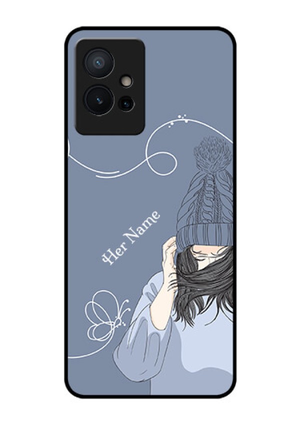 Vivo Y75 5G Custom Glass Mobile Case - Girl in winter outfit Design