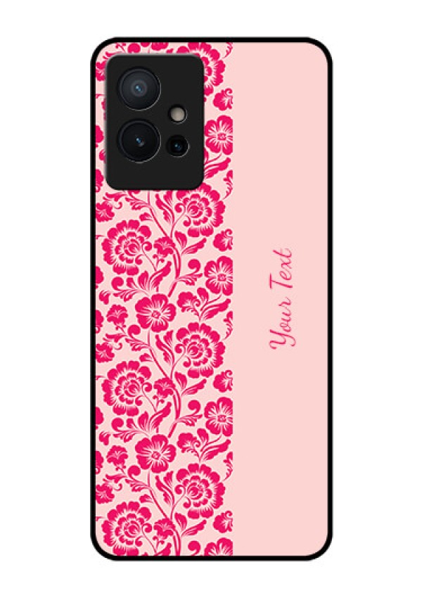 Vivo Y75 5G Custom Glass Phone Case - Attractive Floral Pattern Design