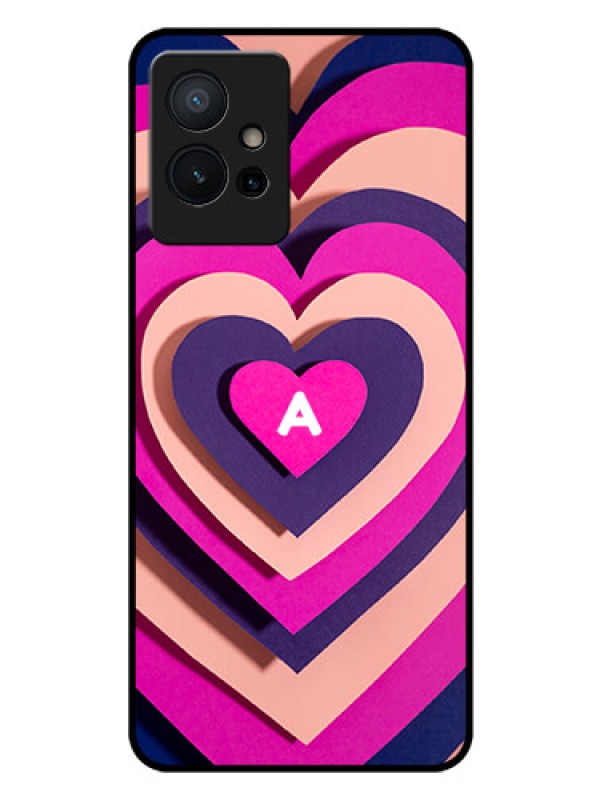 Custom Vivo Y75 5G Custom Glass Mobile Case - Cute Heart Pattern Design