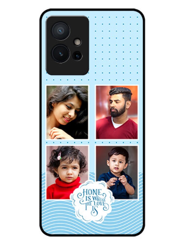 Custom Vivo Y75 5G Custom Glass Phone Case - Cute love quote with 4 pic upload Design