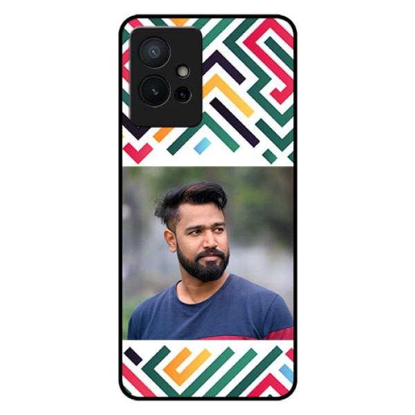 Vivo Y75 5G Personalized Glass Phone Case - Colorful Maze Pattern Design