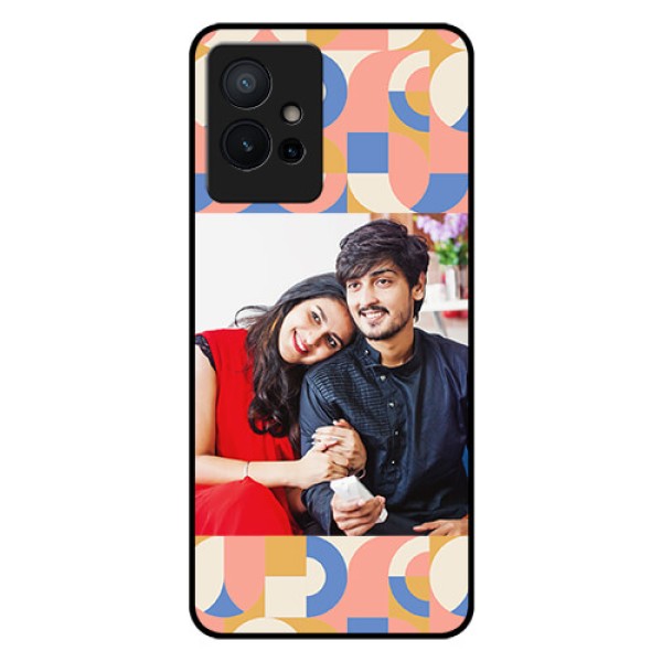 Vivo Y75 5G Photo Printing on Glass Case - Semi-circle Maze Pattern Design Vivo Y75 5G Photo Printing on Glass Case - Semi-circle Maze Pattern Design