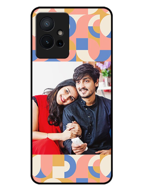 Custom Vivo Y75 5G Photo Printing on Glass Case - Semi-circle Maze Pattern Design