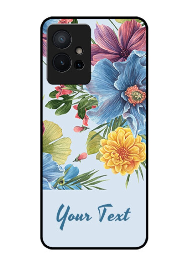 Vivo Y75 5G Custom Glass Mobile Case - Stunning Watercolored Flowers Painting Design