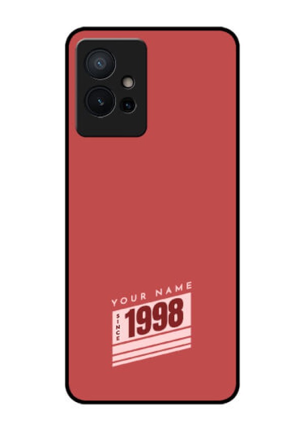 Vivo Y75 5G Custom Glass Phone Case - Red custom year of birth Design