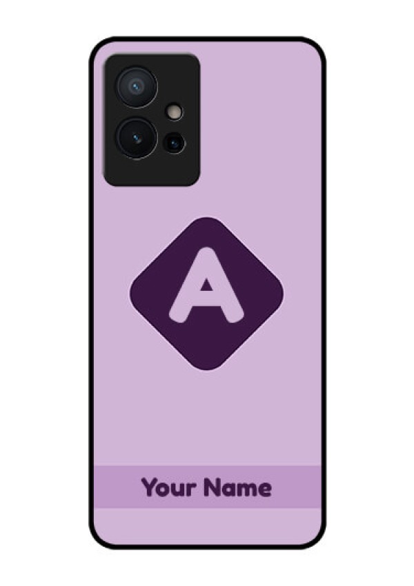 Vivo Y75 5G Custom Glass Mobile Case - Custom Letter in curved badge Design