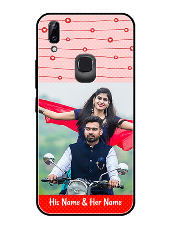 Custom Vivo Y83 Pro Personalized Glass Phone Case  - Red Pattern Case Design